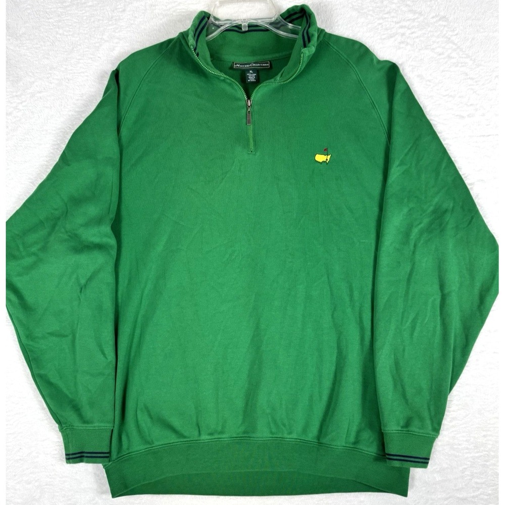 Masters Collection 1/4 zip Pullover Augusta Green Pima Cotton Men's XL Golf